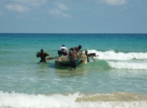 Pêcheurs sur Anse d'Azur